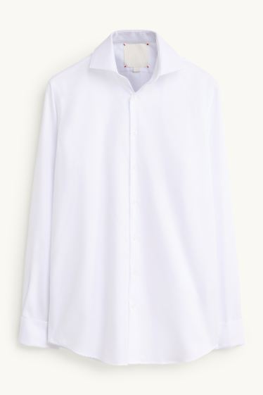 Heren - Business-overhemd - regular fit - cut away - strijkvrij - wit