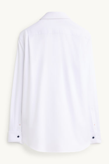 Heren - Business-overhemd - regular fit - cut away - strijkvrij - wit