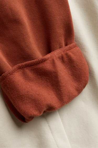 Kinderen: jongens - Set van 2 - schorpioen, wolf - hoodie en sweatshirt - bruin / crème wit