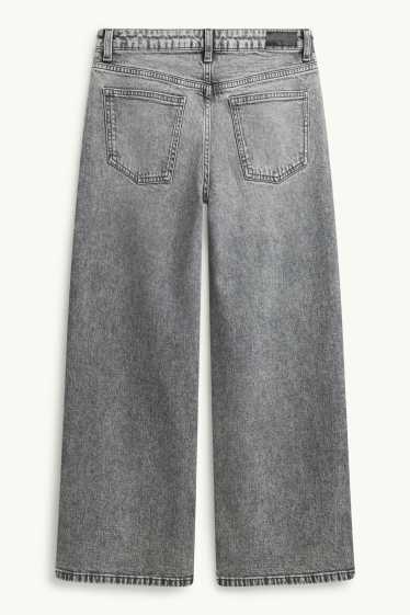 Nena - Wide Leg Jeans amb pedres d’estràs - gris/platejat