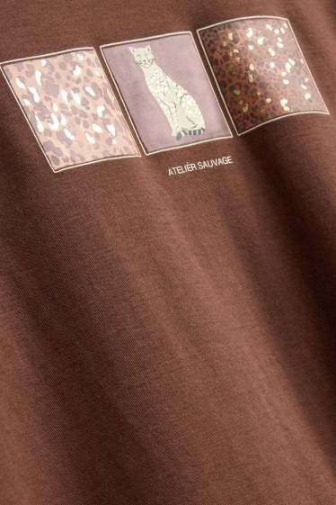 Femei - Tricou cu mânecă lungă - regular fit - maro