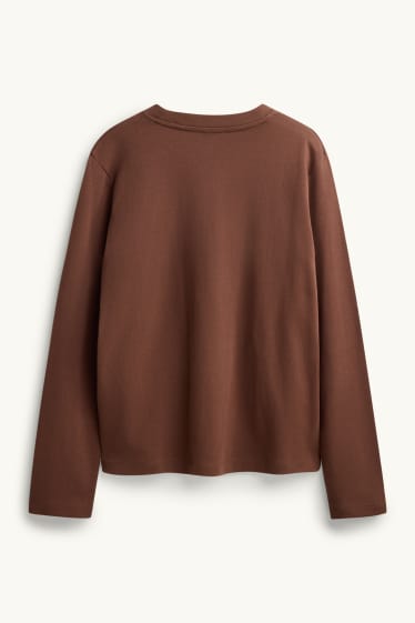 Femei - Tricou cu mânecă lungă - regular fit - maro