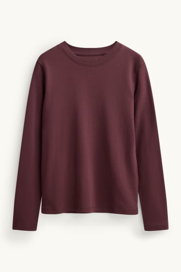 Damen - Langarmshirt - Regular Fit - bordeaux