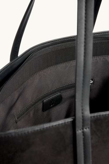 Women - Large shopper - faux suede - black