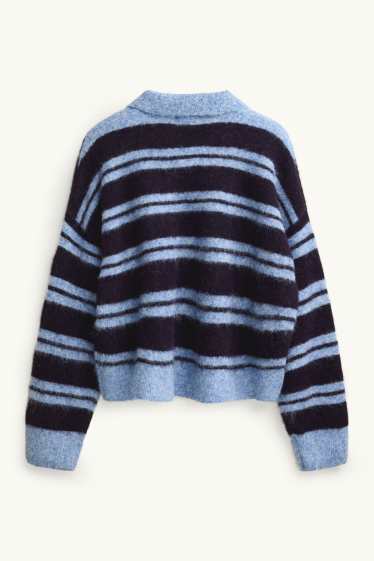Femmes - Pull - à rayures - bleu / noir