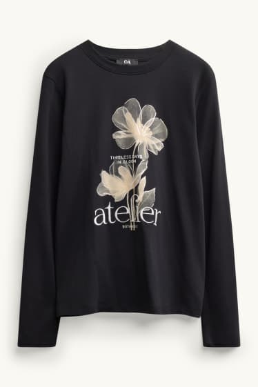 Dames - Longsleeve - regular fit - zwart
