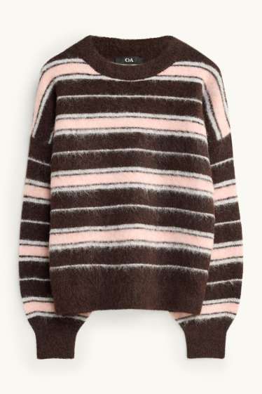 Femmes - Pull - à rayures - marron