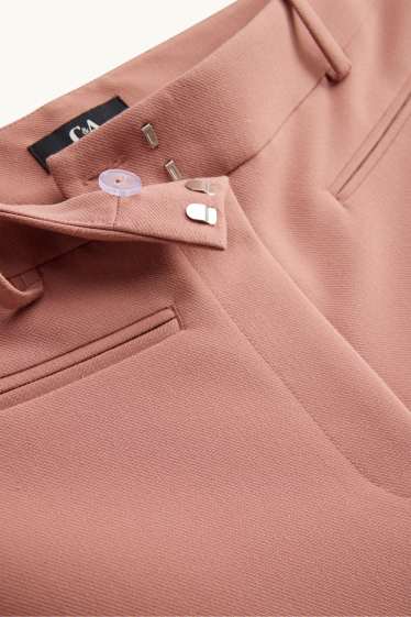 Dames - Pantalon - high waist - wide leg - roze