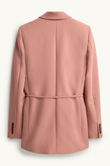 Femmes - Blazer long - regular fit - rose