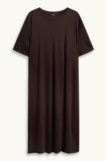 Damen - T-Shirt-Kleid - dunkelbraun