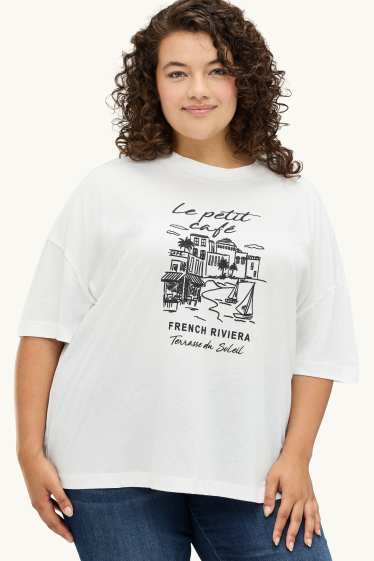 Women - T-shirt - regular fit - white