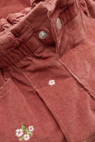Bambine - Fiore - pantaloni termici - LYCRA® - rosso scuro