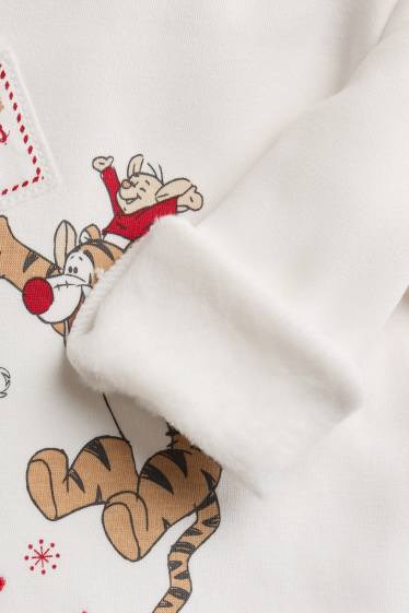 Unisex - Winnie de Poeh - babypyjama - gevoerd met pluche - 2-delig - wit / rood