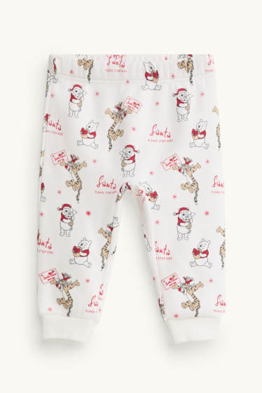 Unisex - Winnie de Poeh - babypyjama - gevoerd met pluche - 2-delig - wit / rood