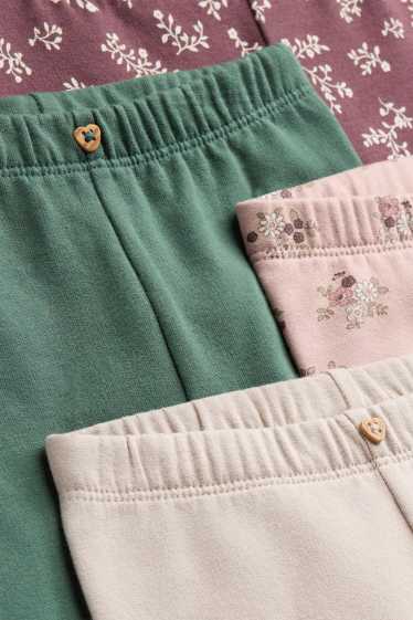 Baby Girls - Multipack of 4 - floral - baby leggings - pale pink