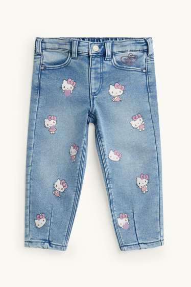 Bambine - Hello Kitty - relaxed jeans - jeans termici - jeans azzurro