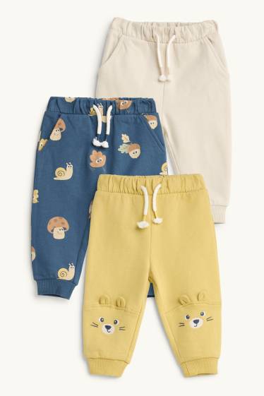 Bébés garçons - Lot de 3 - automne et petit lapin - pantalon de jogging bébé - jaune moutarde