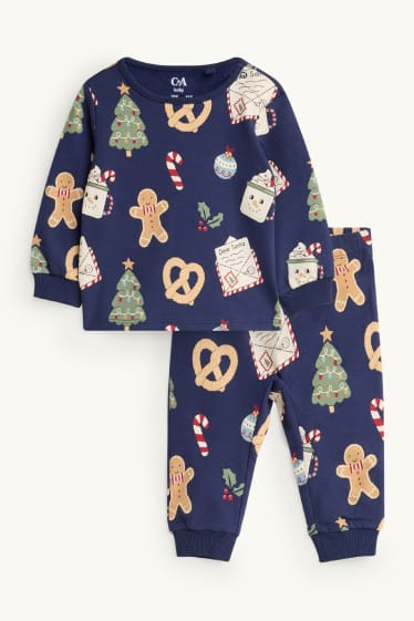 Unisex - Mini Me - pijama pentru bebeluși, cu motive de Crăciun - 2 piese - albastru închis