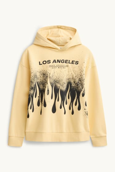 Kinder Jungen - Flammen - Hoodie - gelb
