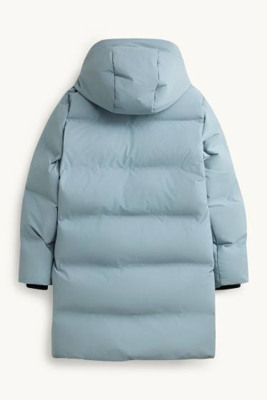 Kinder Mädchen - Funktions-Steppjacke mit Kapuze - gefüttert - hellblau