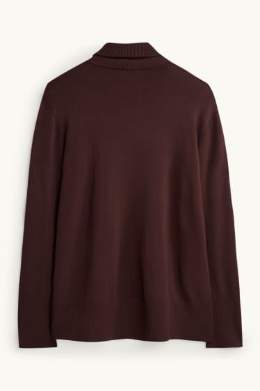Damen - Rollkragenpullover - dunkelbraun