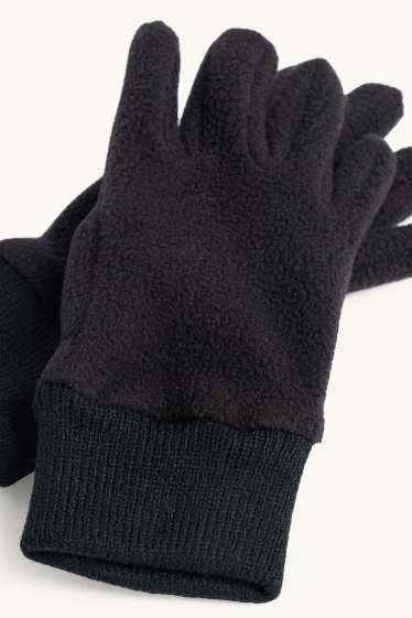 Enfants garçons - Gants en polaire - noir