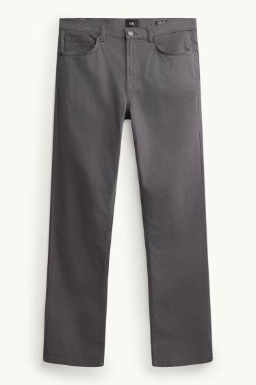 Hommes - Pantalon - straight fit - gris foncé