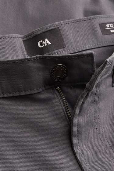 Hommes - Pantalon - straight fit - gris foncé