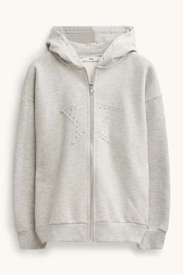 Enfants filles - Veste sweat - gris