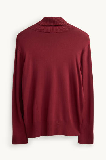 Femmes - Pull à col roulé - bordeaux