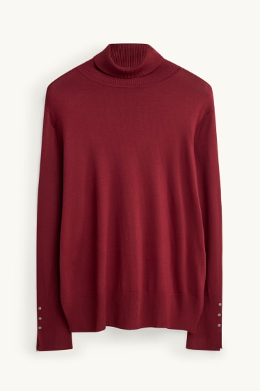 Femmes - Pull à col roulé - bordeaux