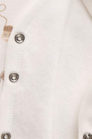 Unisex - Stagione invernale - pigiama per neonati - con fodera in pelo - marrone / bianco crema