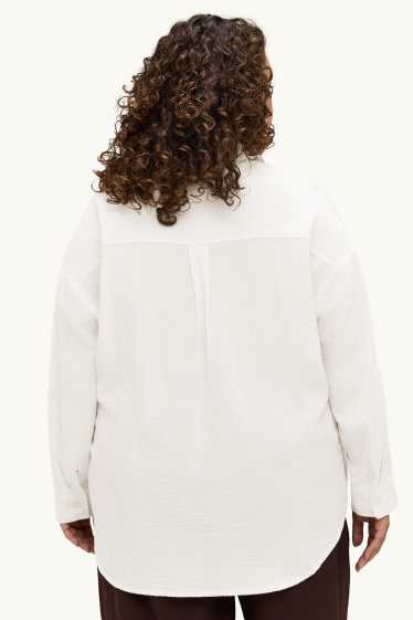Damen - Musselin-Bluse - cremeweiß