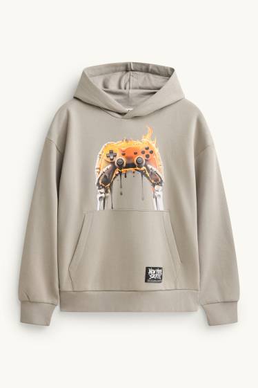 Enfants garçons - Manette de jeux vidéo - sweat à capuche - kaki