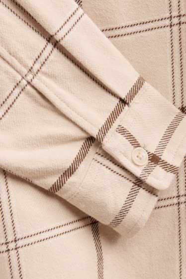 Herren - Hemd - Relaxed Fit - Kent - kariert - beige / braun