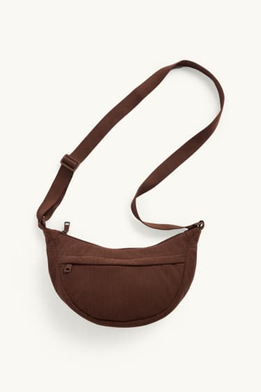 Femmes - Sac à bandoulière en velours côtelé - marron