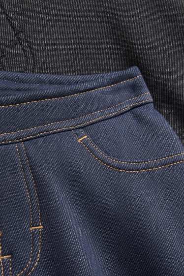 Enfants filles - Lot de 2 - leggings chauds - aspect jean - jean bleu