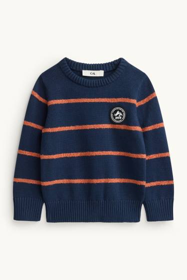Children Boys - Jumper - striped - blue