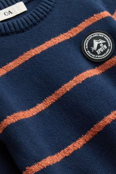 Children Boys - Jumper - striped - blue