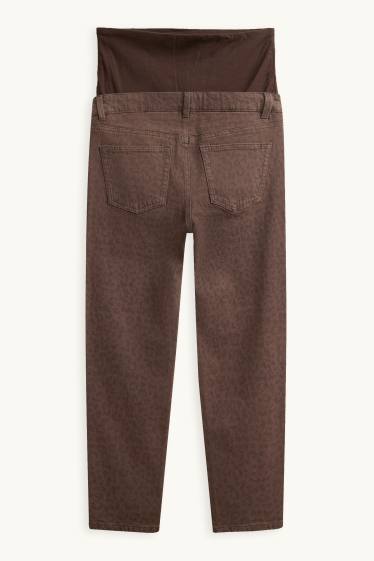 Femmes - Pantalon de grossesse - relaxed fit - imprimé léopard - marron