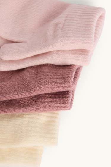 Neonati - Confezione da 3 - muffole per neonati - rosa / beige