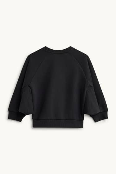 Bambine - Halloween - pipistrello - felpa con maniche a pipistrello - nero