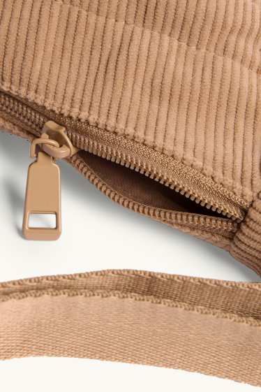 Femmes - Sac à bandoulière en velours côtelé - beige