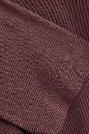Dámské - Tričko s dlouhým rukávem - relaxed fit - bordeaux