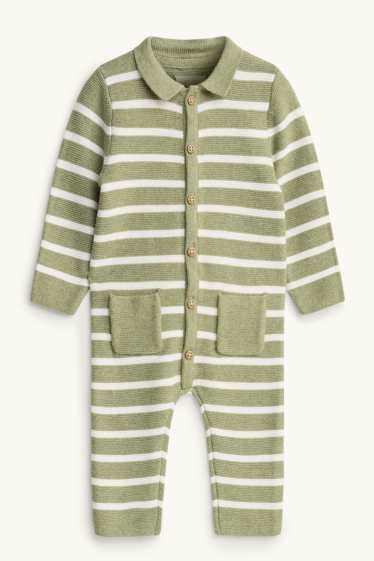 Bébés garçons - Combinaison en maille pour bébé - à rayures - blanc / vert