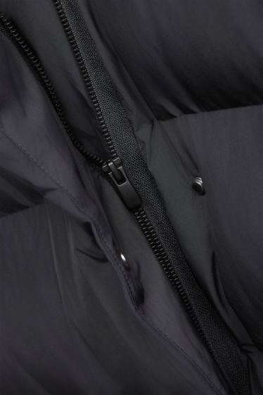 Donna - Cappotto trapuntato con cappuccio - foderato - idrorepellente - nero