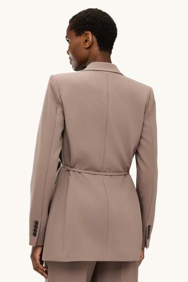 Femmes - Blazer long - regular fit - beige