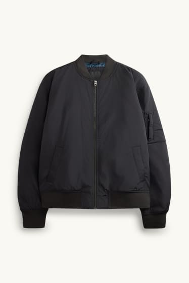 Herren - Bomberjacke - gefüttert - schwarz