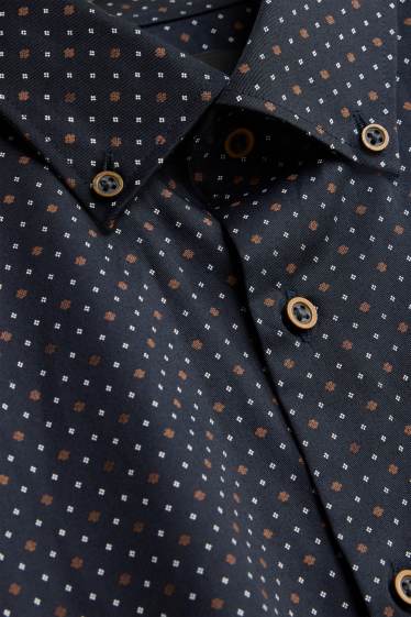 Pánské - Business košile - regular fit - button-down - tmavomodrá