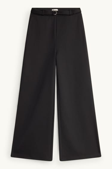 Bambine - Pantaloni di jersey con cintura - nero